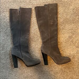 Calvin Klein Charcoal Suede Heeled Boots